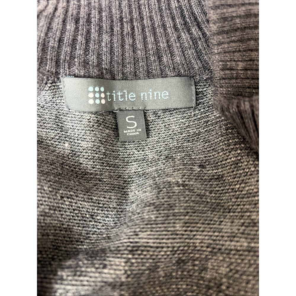 Title Nine Blue Gray Quarter Zip Sweater Small Wool Blend Athletic Pullover - Picture 8 of 11